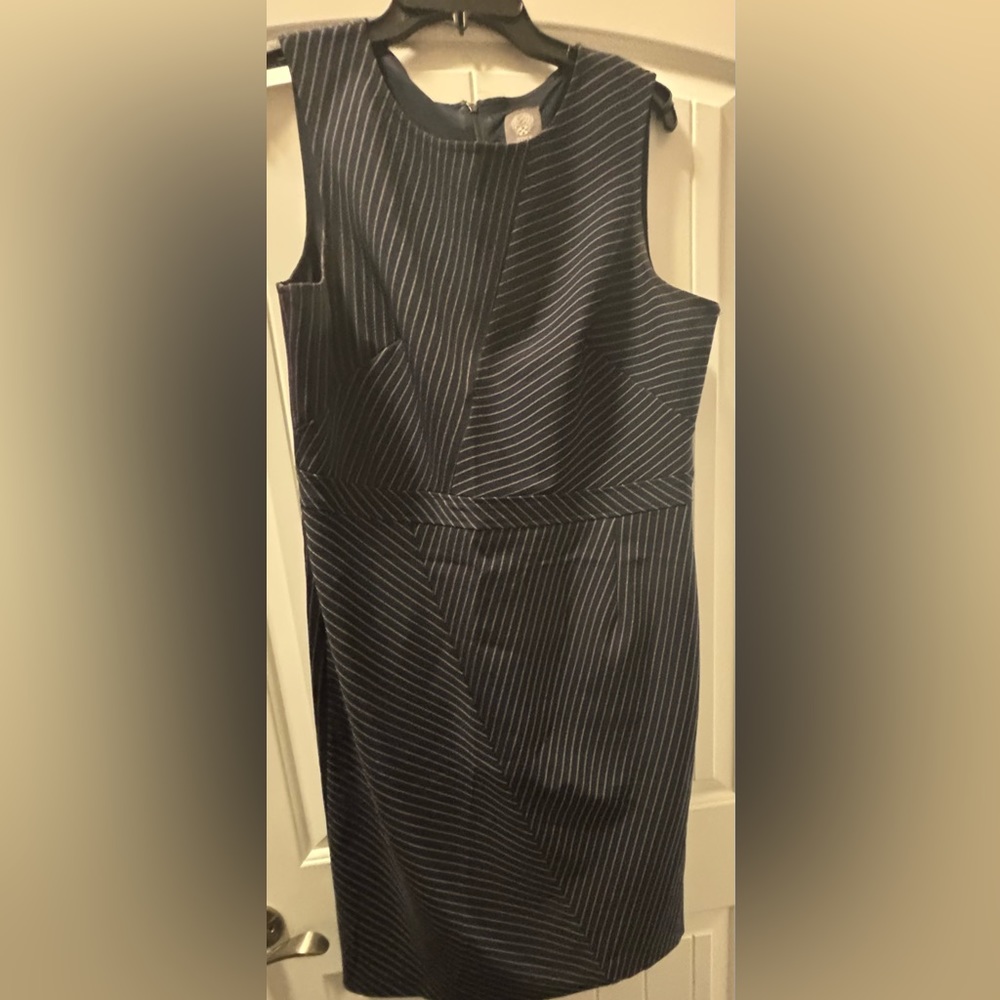 Vince Camuto Blue Pinstripe Dress Size 16